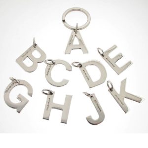 Alphabet Key Ring Initial In Sterling Silver