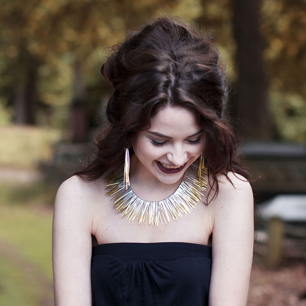 Shimmer Full Collar Necklace In Silver & 24 Carat Gold