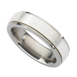 Personalised Titanium and Silver Spinner Ring