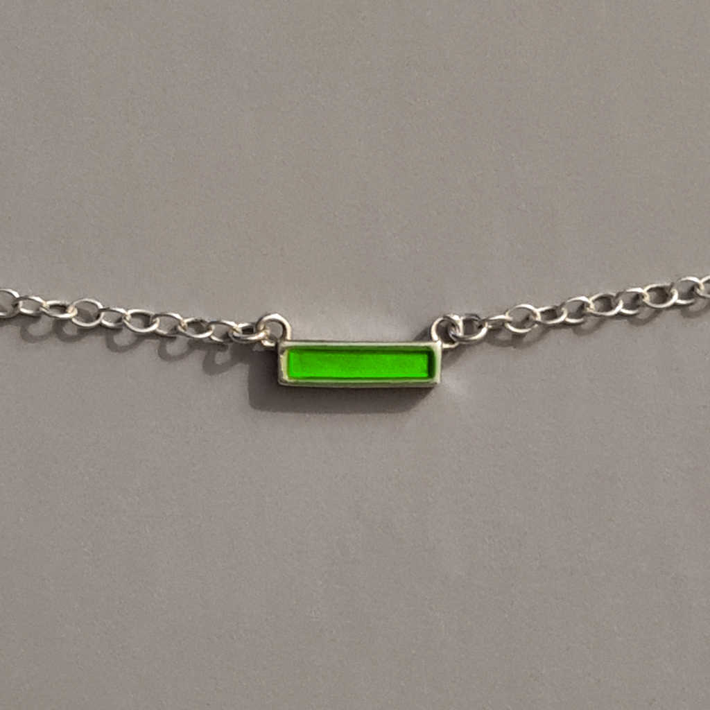 bright green enamelled silver pendant