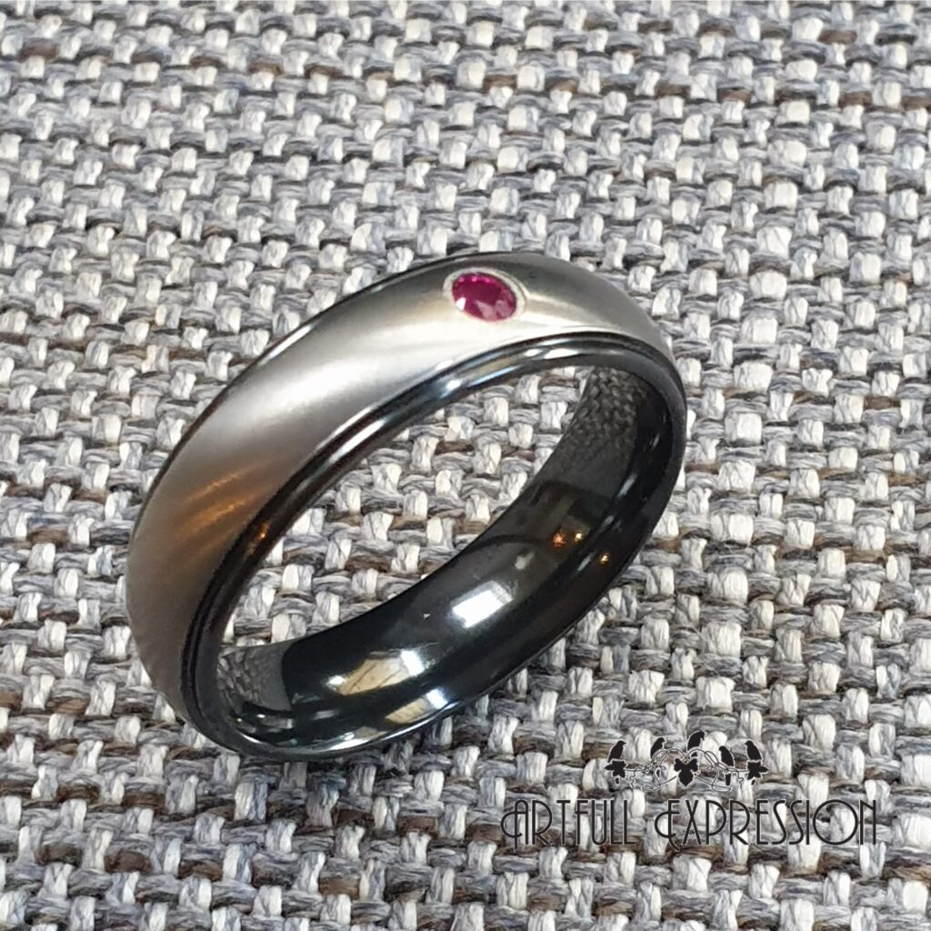 Zirconium Wedding, Promise Or Ruby Anniversary Ring