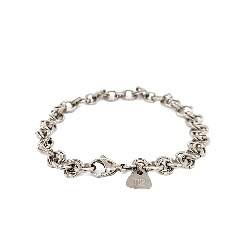 Ladies Titanium Chain Bracelet. Delivered UK & Worldwide.